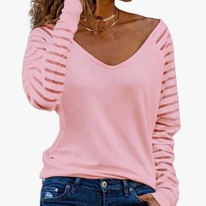 NEW ! Aisew Soft Pink Long Sleeve Top - Size Medium